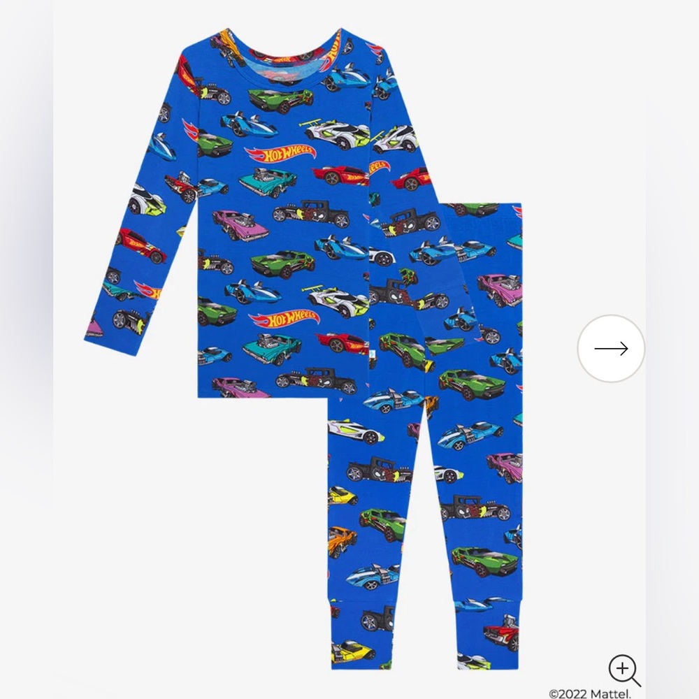 Posh Peanut x Hot Wheels long sleeve pajamas